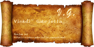 Vinkó Gabriella névjegykártya